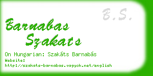 barnabas szakats business card