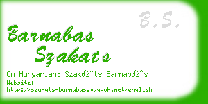 barnabas szakats business card